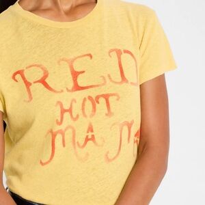 NWT MOTHER Sinful Short Sleeve Graphic T-shirt - Linen Cotton Blend (Size S)